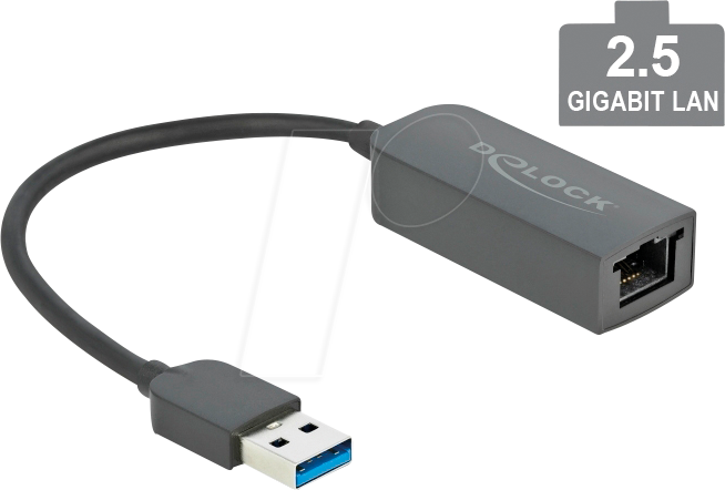 DELOCK 66646 - Netzwerkkarte, USB 3.2 Gen 1, 2.5 Gigabit Ethernet, 1x RJ45