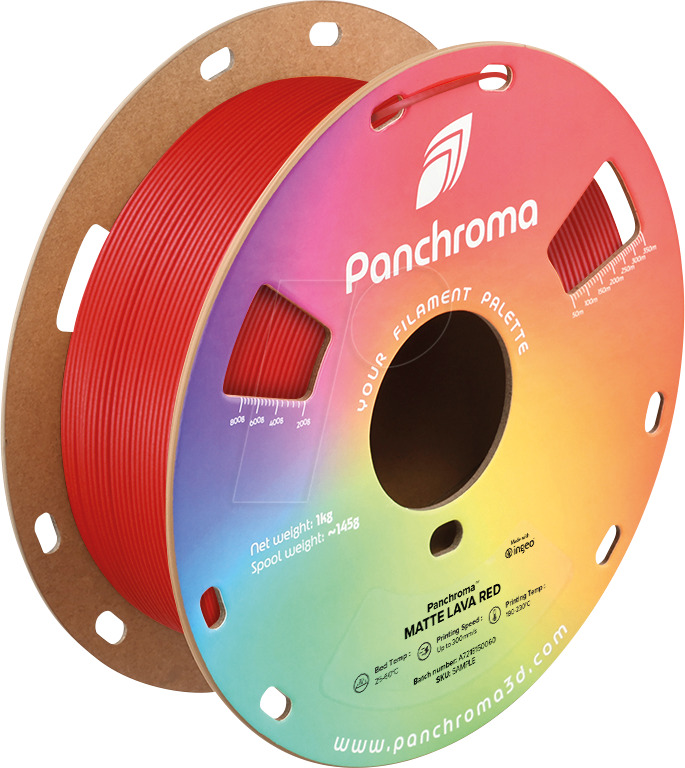 POLYMAKER CA4021 - Filament, Panchroma PLA, Matte Lava Red, 1,75 mm, 1 kg