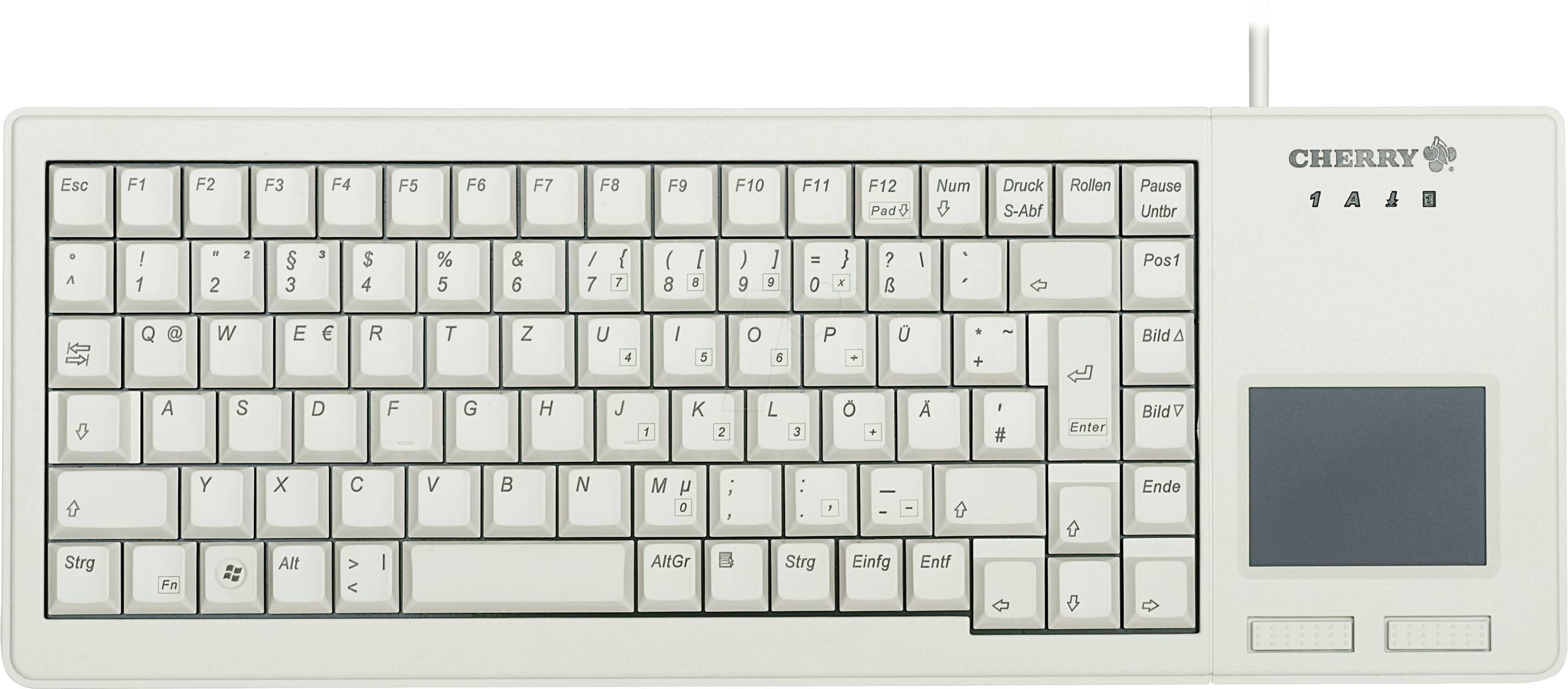 G84-5500LUMEU-0 - Tastatur, USB, grau, kompakt, Touchpad, US