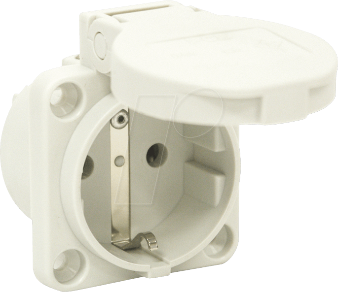 TAUR 105-0W - Schutzkontaktsteckdose Typ F - CEE 7/3, IP54, weiß