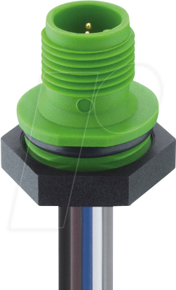 LUT 1230-04-105 - Einbausteckverbinder, M12, 4 pol, Stecker, grün