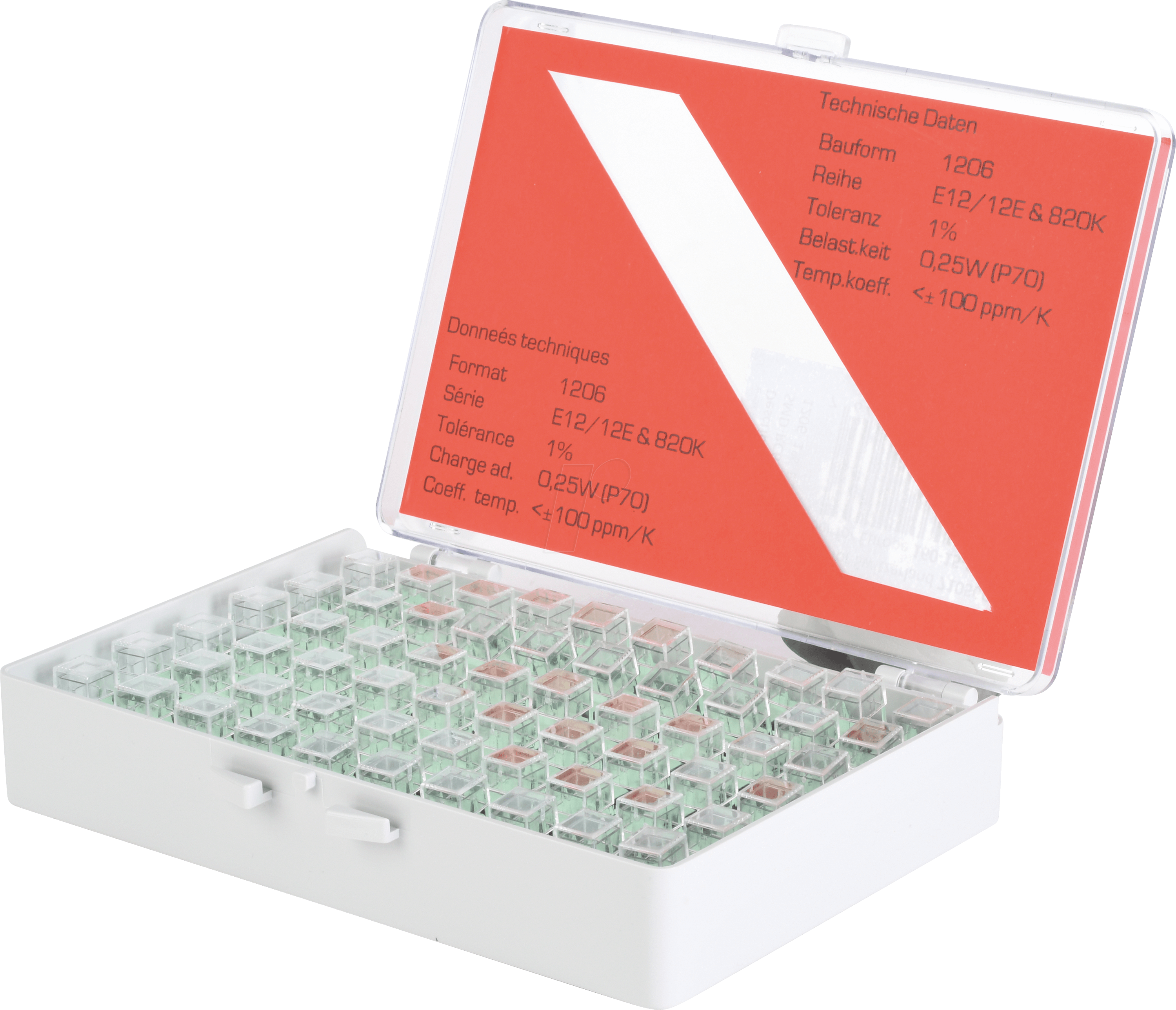 SORT 1206 R25E12 - Widerstandssortiment, 1206, E12, 1%, 25 Stk./Wert