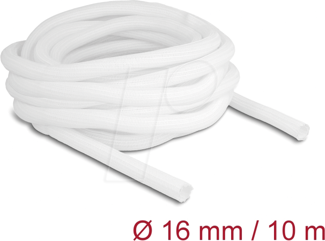 Thumbnail - DELOCK 20814 - Geflechtschlauch selbstschließend 10 m x 16 mm weiß