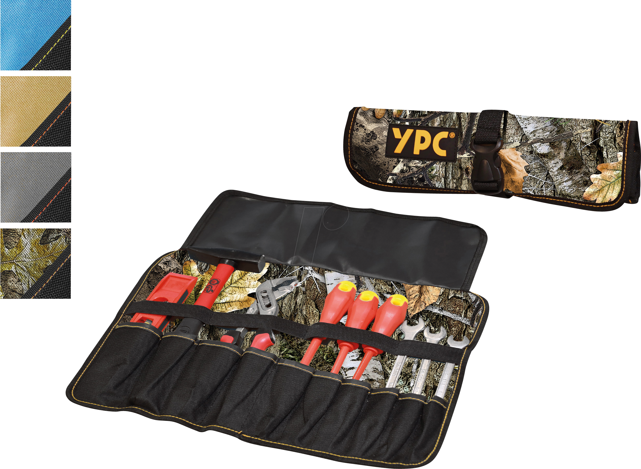 YPC BG00013CAMO - ''VarioRoll L'' Werkzeug Rolltasche, Camouflage-Schwarz, 45x32cm