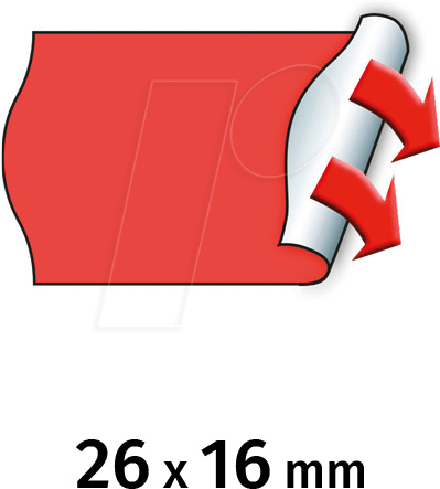 METO 30007353 - Preis-Etiketten, 26x16 mm, permanent, rot, 12000 Stück