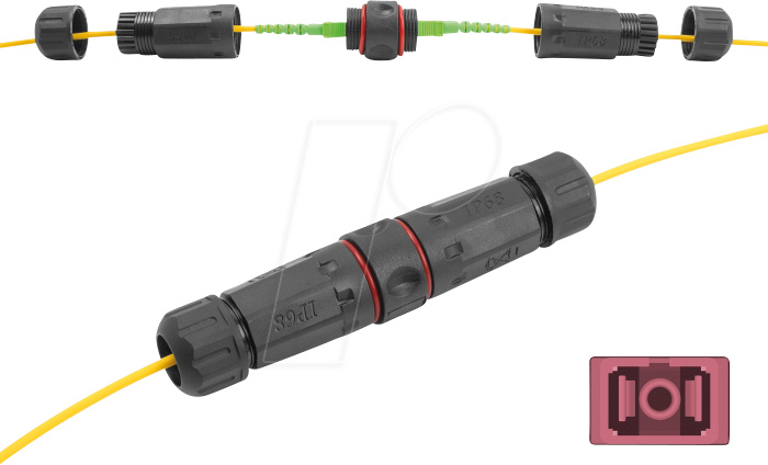 Thumbnail - DELOCK 87872 - LWL Kabelverbinder SC Simplex Buchse / Buchse, OM4, Outdoor