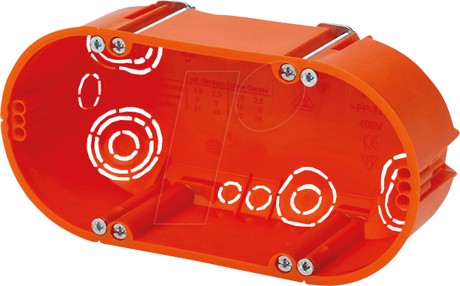 EL E118 - HW Doppel - Schalterdosen 2x Ø 60 mm