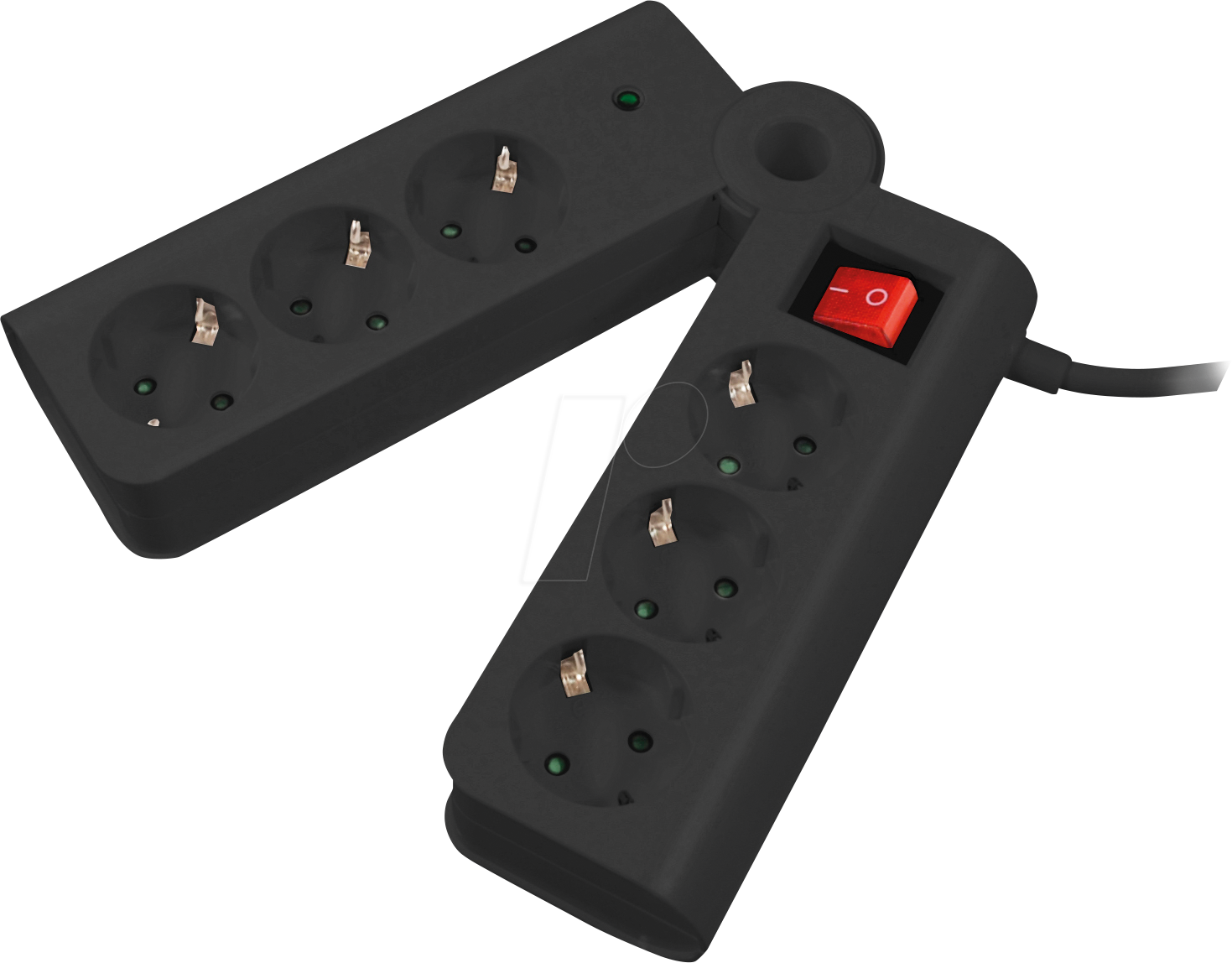 TME NV75-1,5L - Steckdosenleiste, 6-fach, Ü-Schutz, faltbar, Schalter, 1,5 m, sc