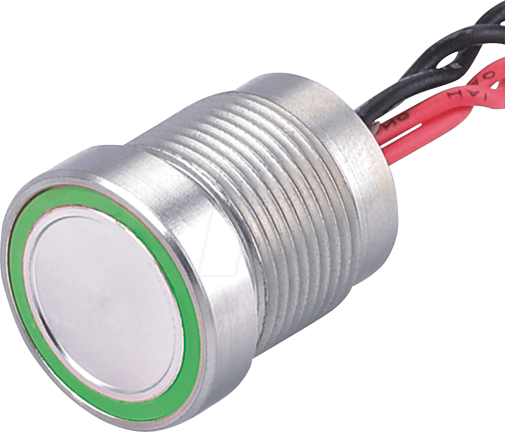 PS 223PY - Piezotaster Ø 28/22 mm, 1A-24VDC, Ring gn