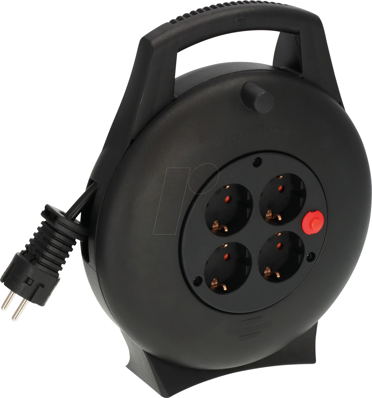 BRE 1093900 - Kabeltrommel Vario Line, 4 Steckdosen, 10 m Kabel, schwarz