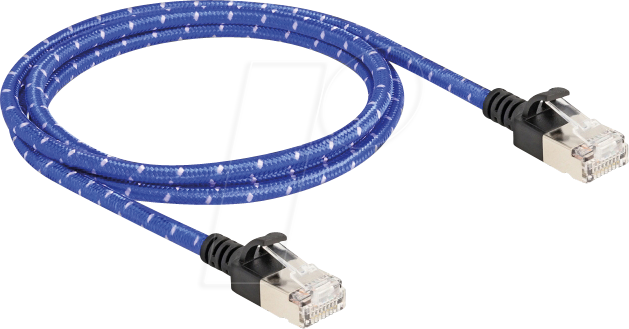 DELOCK 80377 - Patchkabel Cat.6A U/FTP Slim 1 m blau