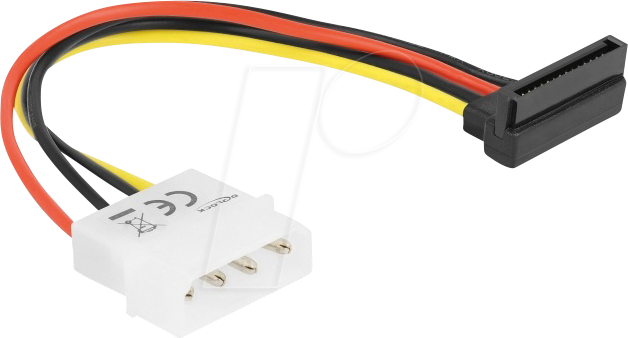 DELOCK 60101 - Kabel SATA 15 Pin HDD zu 4 Pin Stecker - gewinkelt