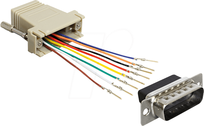 Thumbnail - DELOCK 65432 - Adapter Sub-D 15Pin St. > RJ45 Bu. Montagesatz