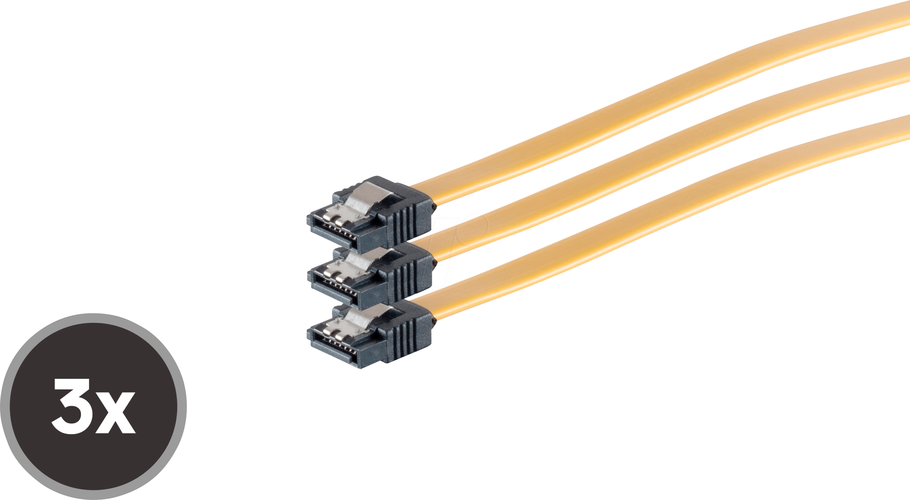 SCO 78246-0.5-Y3 - Seriell-ATA Kabel, 50cm, gerade, Metallfeder, 3er-Pack