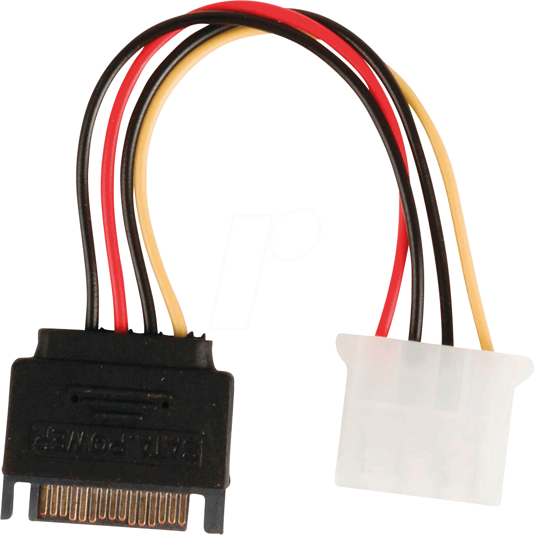 N CCGP73530VA015 - Internes Netzkabel, 15-pol SATA-Stecker > Molex-Buchse, 0,15 m