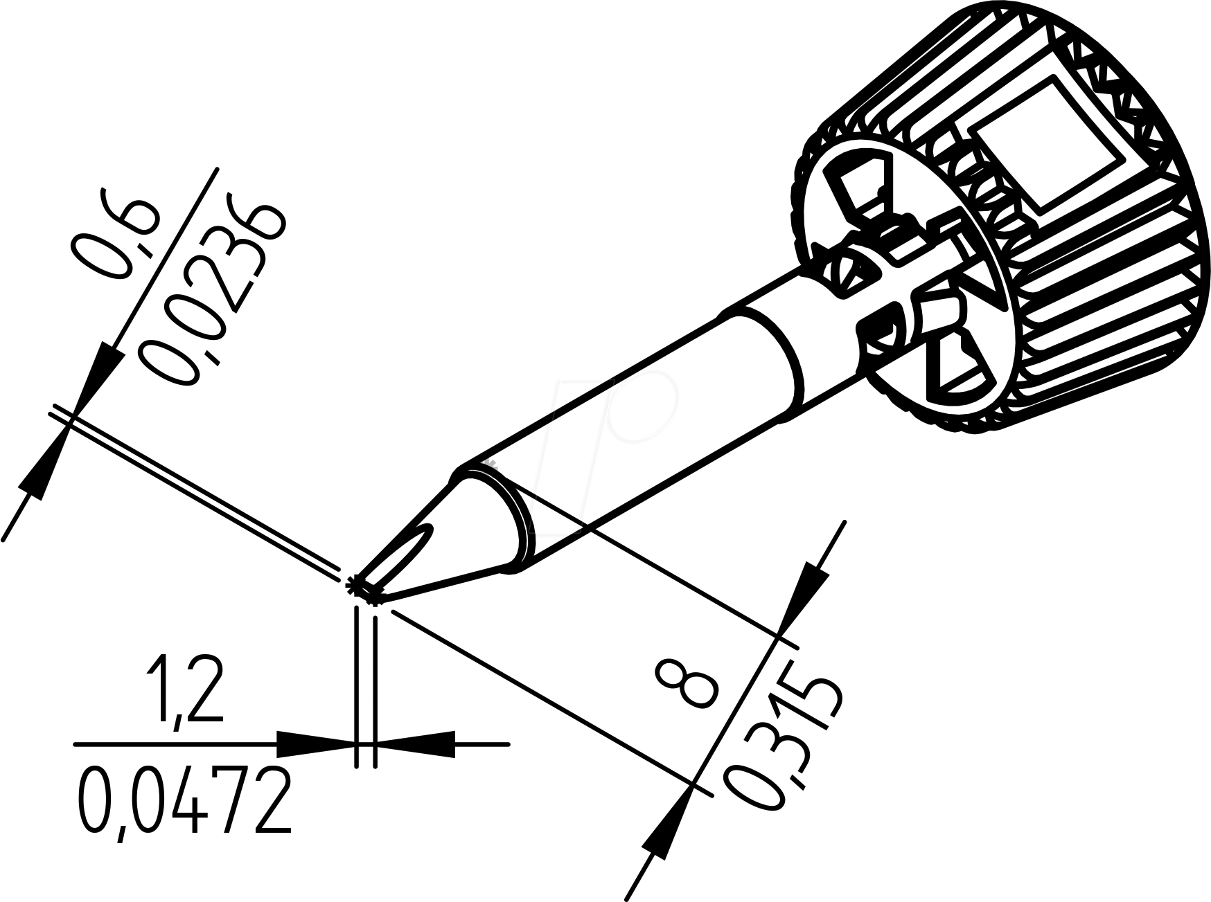 Thumbnail - ERSA 0142CDLF12 - Ersadur Lötspitze, 1,2 mm meißelförmig