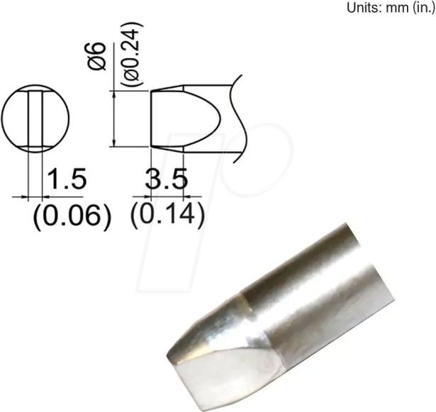 HAK T33-SSD6 - Aktiv-Lötspitze T33-SSD6, 6,0 mm, meißel