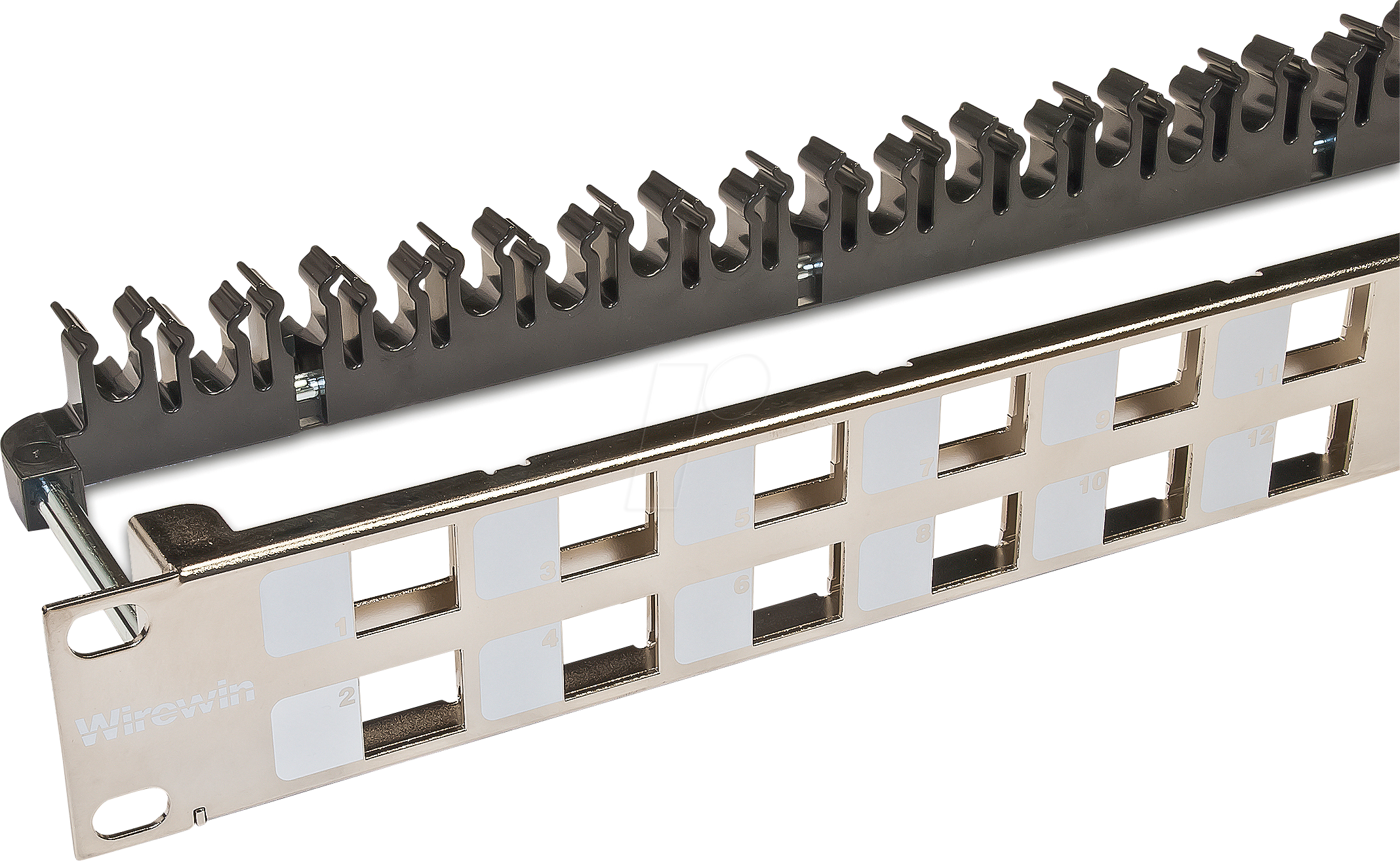 WKS PANEL 24 NI - 19'' Patchpanel für 24x Keystone Module, nickel