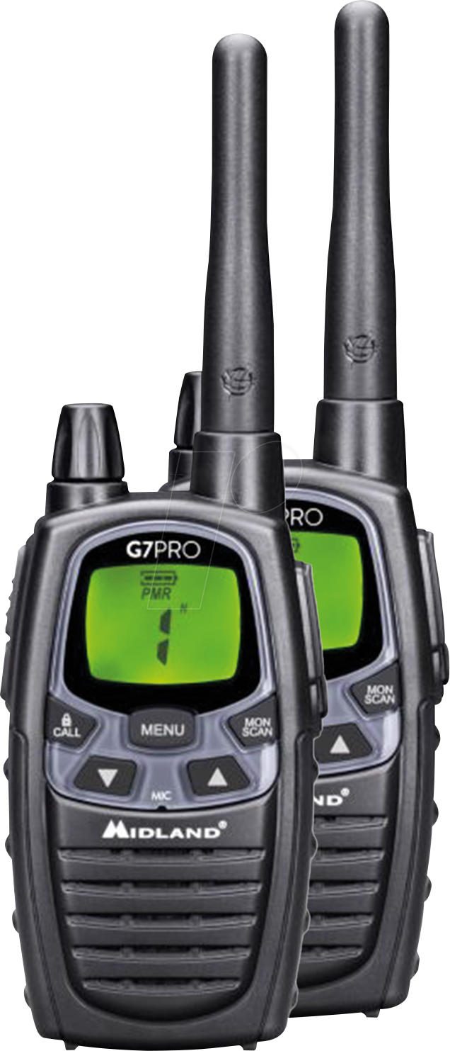 MIDLAND G7 P-2 - Funkgeräte, G7 Pro, PMR+LPD, 16/69 Kanäle, 2er