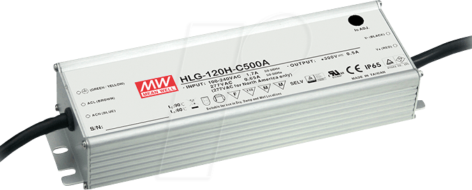 Thumbnail - HLG-120H-C1050A - LED-Trafo, 155 W, 74 - 148 V DC, 1050 mA