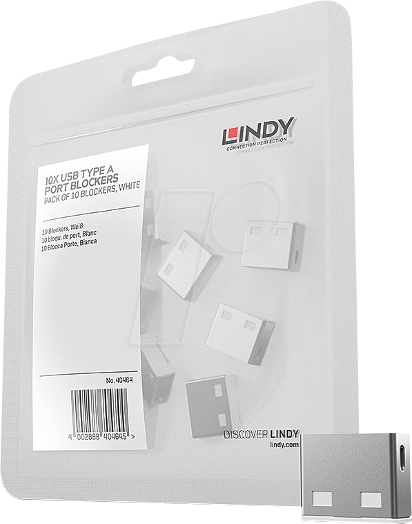 LINDY 40464 - USB-A-Port Schloss (10x Schlösser), weiß
