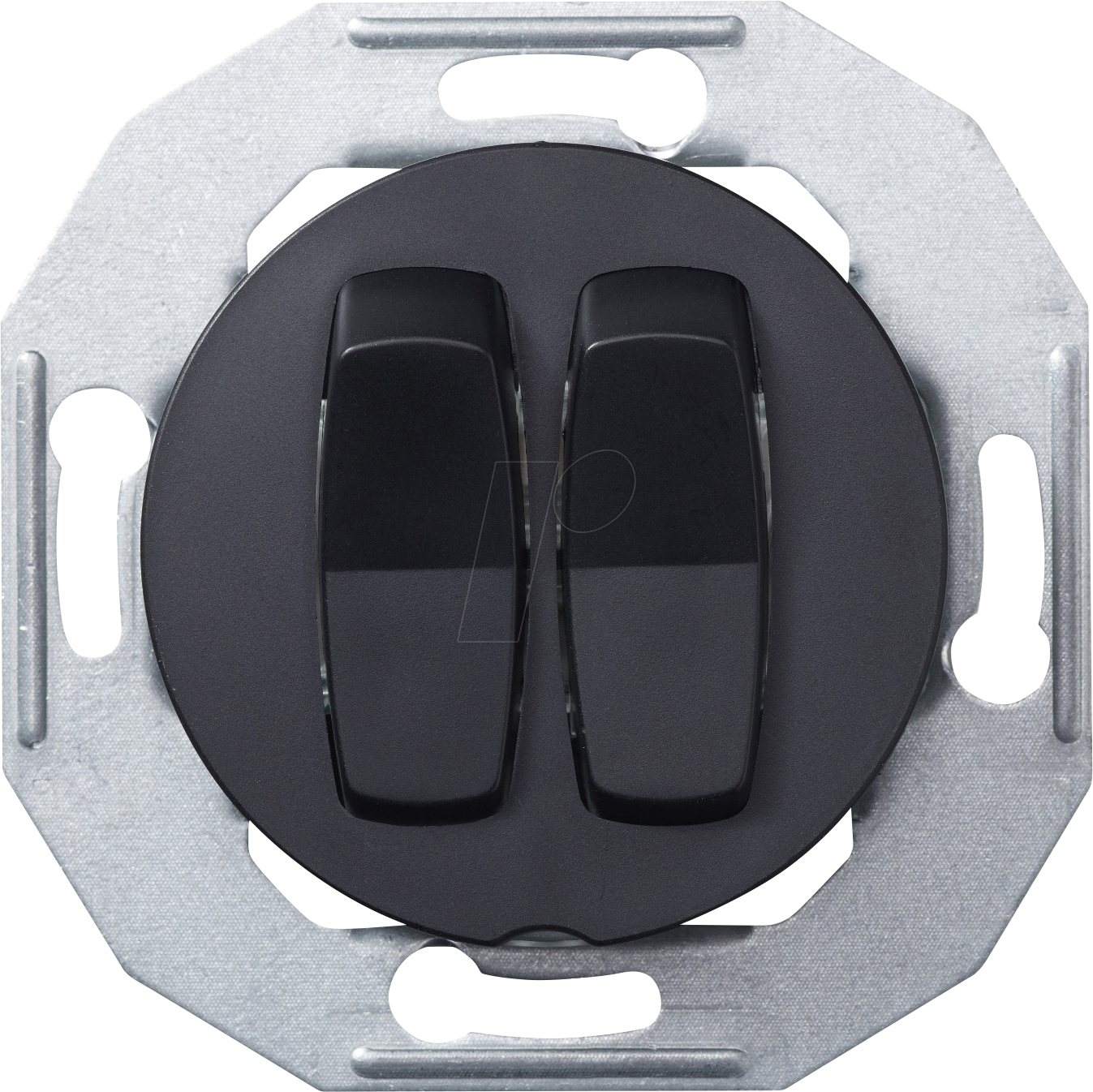 ELSO WDE011216 - Serienschalter mit Zentralplatte, schwarz, UP, Renova