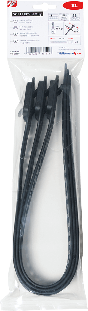 HT 115-28590 - Flexible Kabelbinder ohne Verzahnung 580x28,0 schwarz