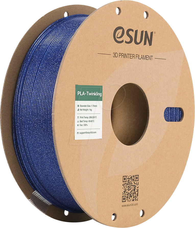 ESUN 72280045 - Filament, PLA-Twinkling, 1,75 mm, blau, 1 kg
