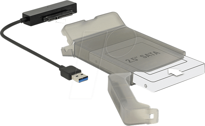 DELOCK 62742 - Adapter USB 3.0 > SATA-HDD mit Hülle
