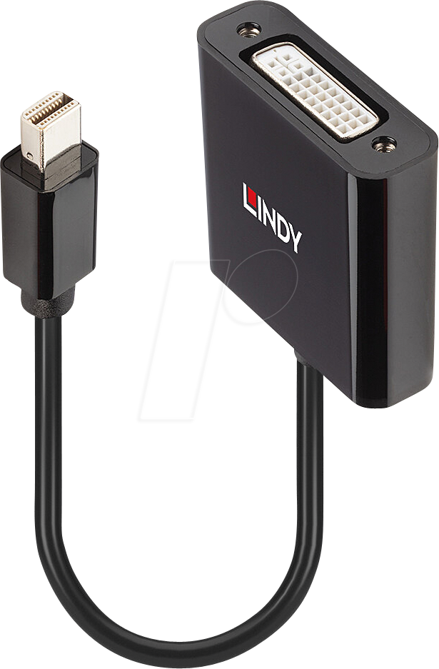 LINDY 41736 - DisplayPort Adapter, Mini DP Stecker auf DVI Buchse