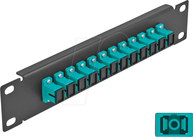 DELOCK 66763 - LWL Patchpanel, 10'', 12-Port, SC Simplex, 1HE, schwarz