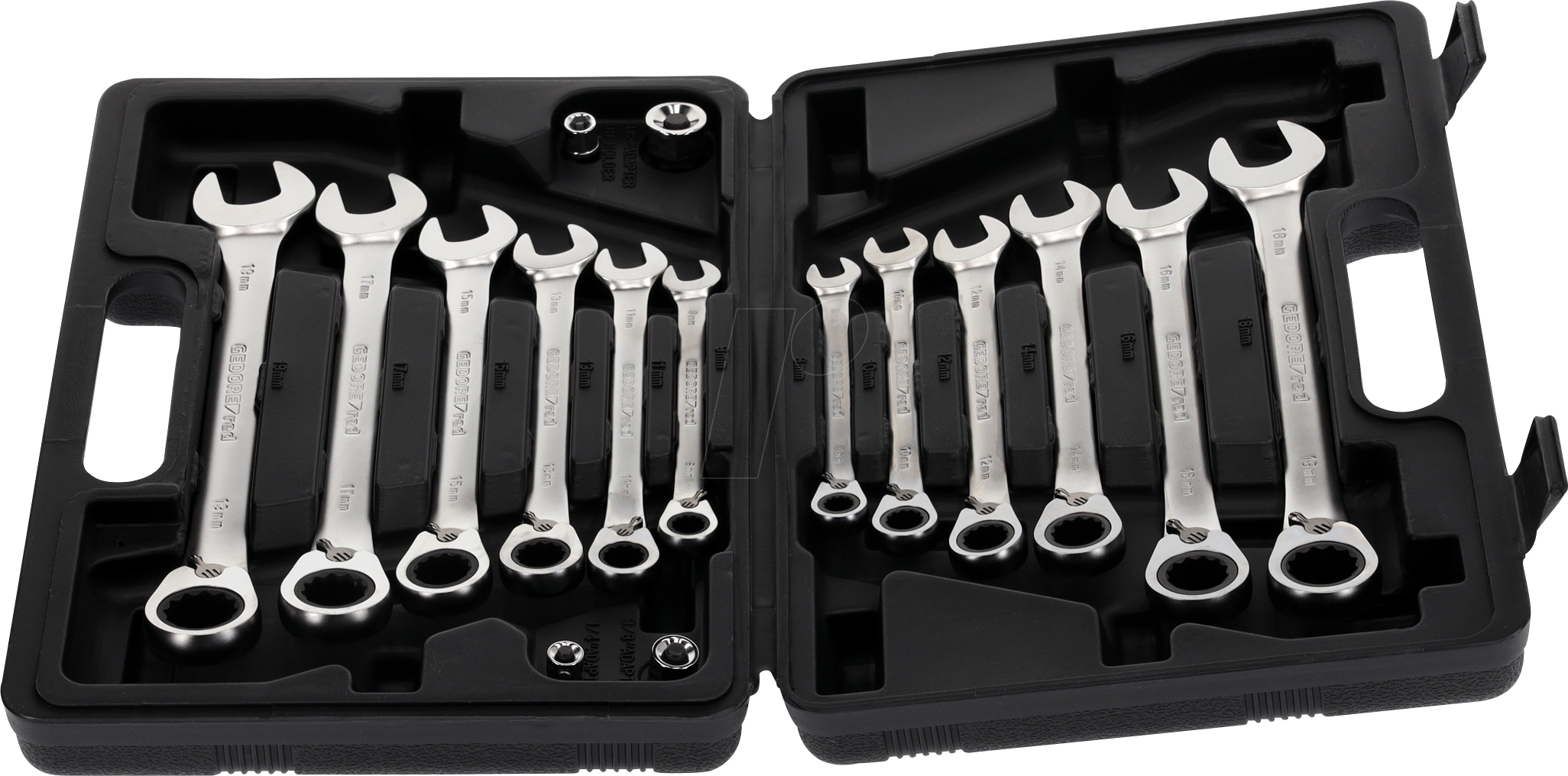 Thumbnail - GEDO R07203016 - Ringratschenmaulschlüssel-Satz, 8 - 19 mm, 16-teilig