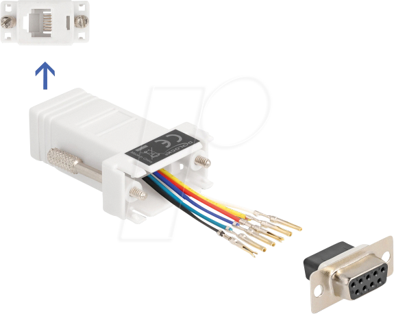 DELOCK 67078 - Adapter D-Sub 9 Pin Bu. > RJ12 Bu. Montagesatz, weiß