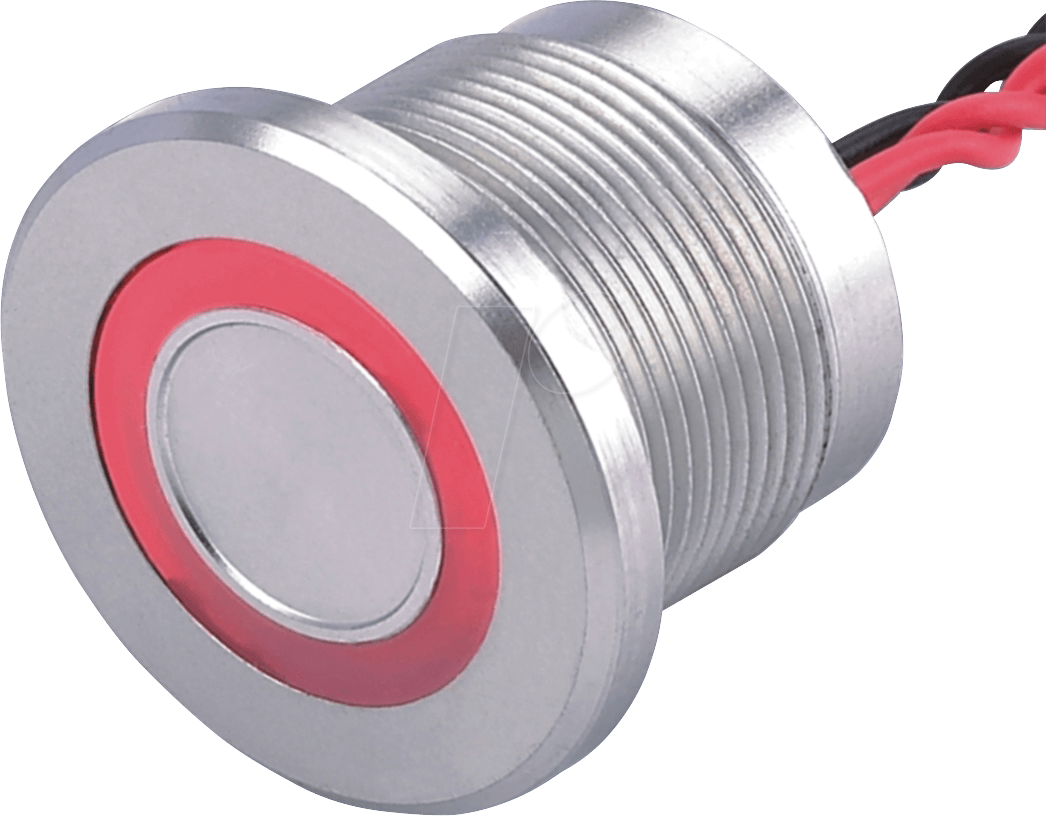 PS 223PR - Piezotaster, Ø 22/19 mm, 0,2A-24V AC/DC, Ring rt