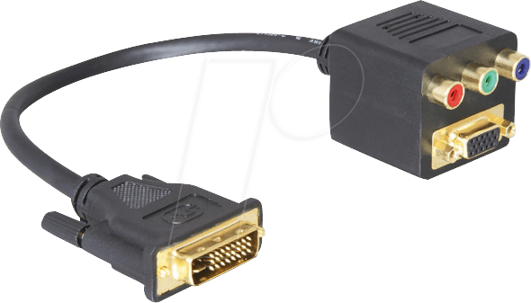 AD DVI 210 - DVI Adapter, DVI-I Stecker zu VGA und 3x Cinch