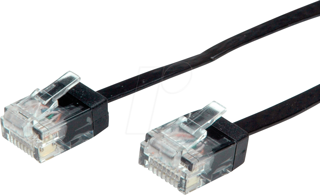 ROLINE 21152190 - Cat.6a Flachkabel UTP schwarz 0,5 m
