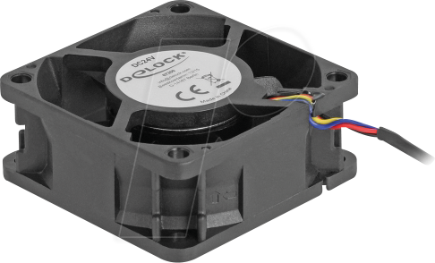 DELOCK 67300 - Axiallüfter, 24 V DC, 60 x 60 x 25 mm, schwarz