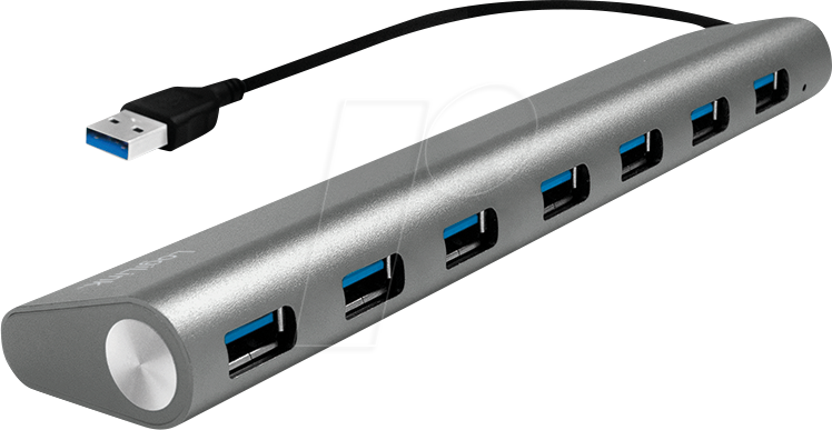 LOGILINK UA0308 - USB 3.0 7-Port Hub, Aluminium, USB-A-Kabel