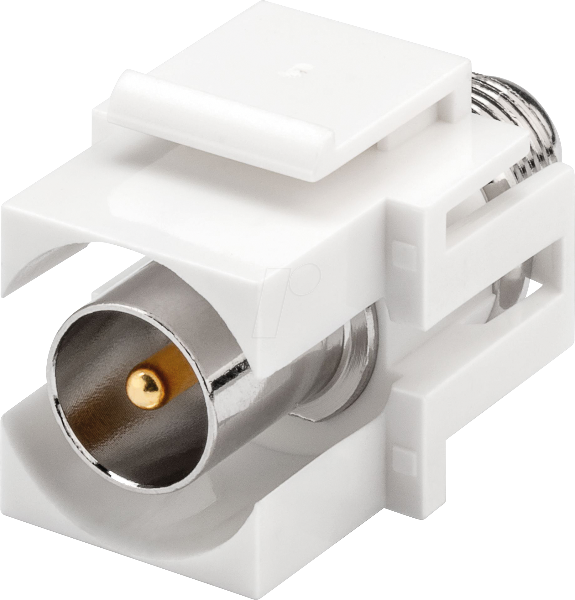 GOOBAY 79938 - Keystone Modul Koax-Stecker / F-Buchse, bündig, weiß