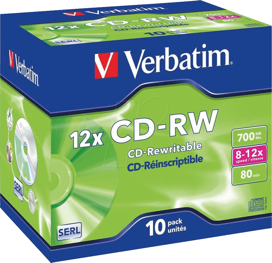 CD-RW 8010 VER - Verbatim CD-RW 700MB/80min, 10er Pack