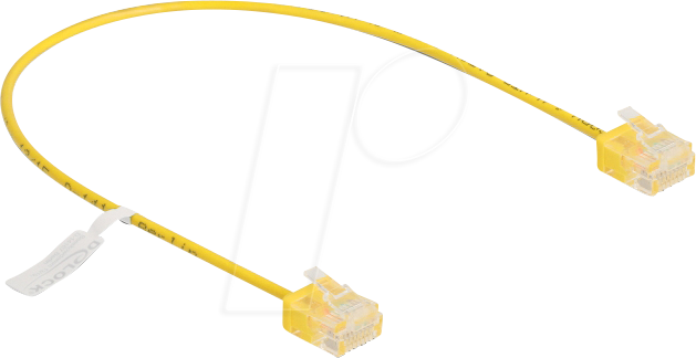 DELOCK 80859 - Patchkabel Cat.6 UTP, Ultra Slim, 0,3 m, gelb