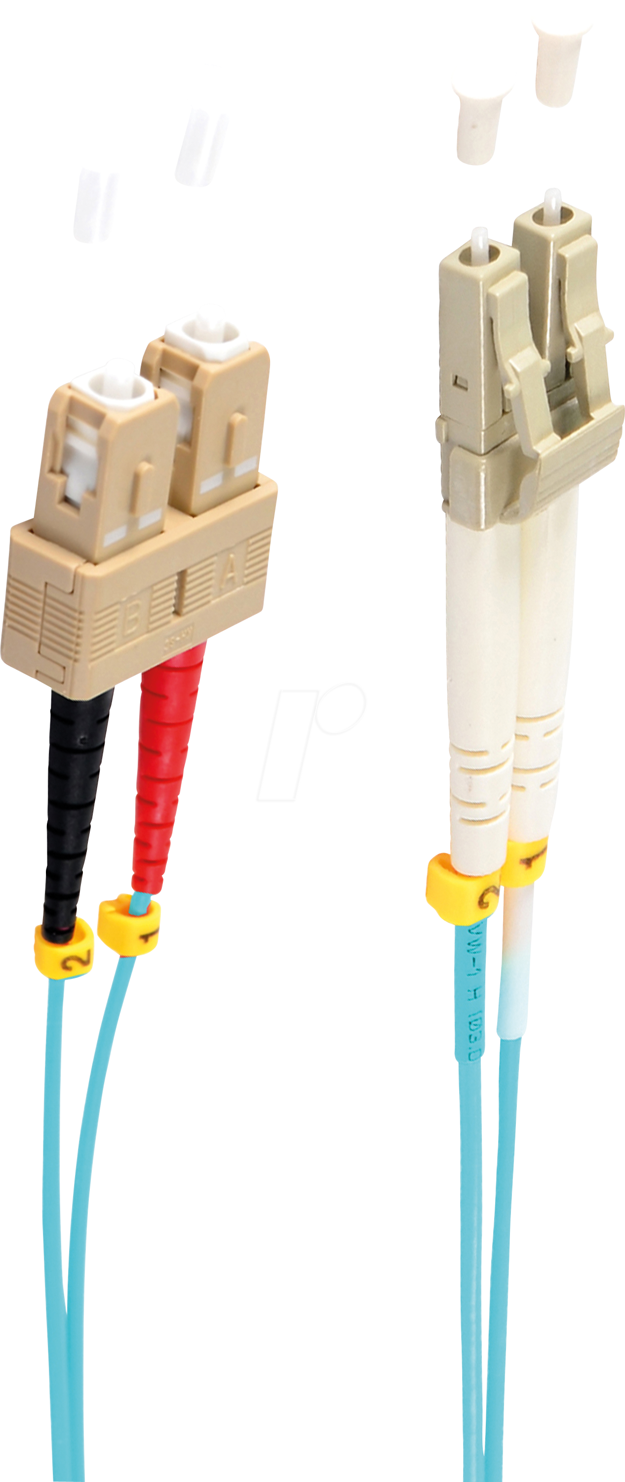 Thumbnail - SHVP BS77952-3 - LWL Patchkabel, Duplex, LC / SC, 50/125µ, OM3, aqua, 2 m