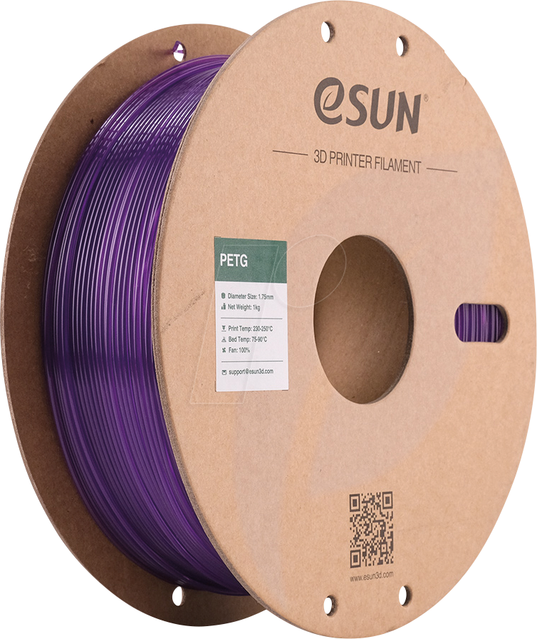 ESUN 72262171 - Filament, PETG, 1,75 mm, durchscheinendes lila, 1 kg