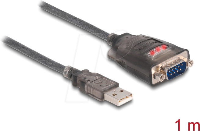 DELOCK 61400 - Adapterkabel USB zu Seriell, 3x LED, 1 m