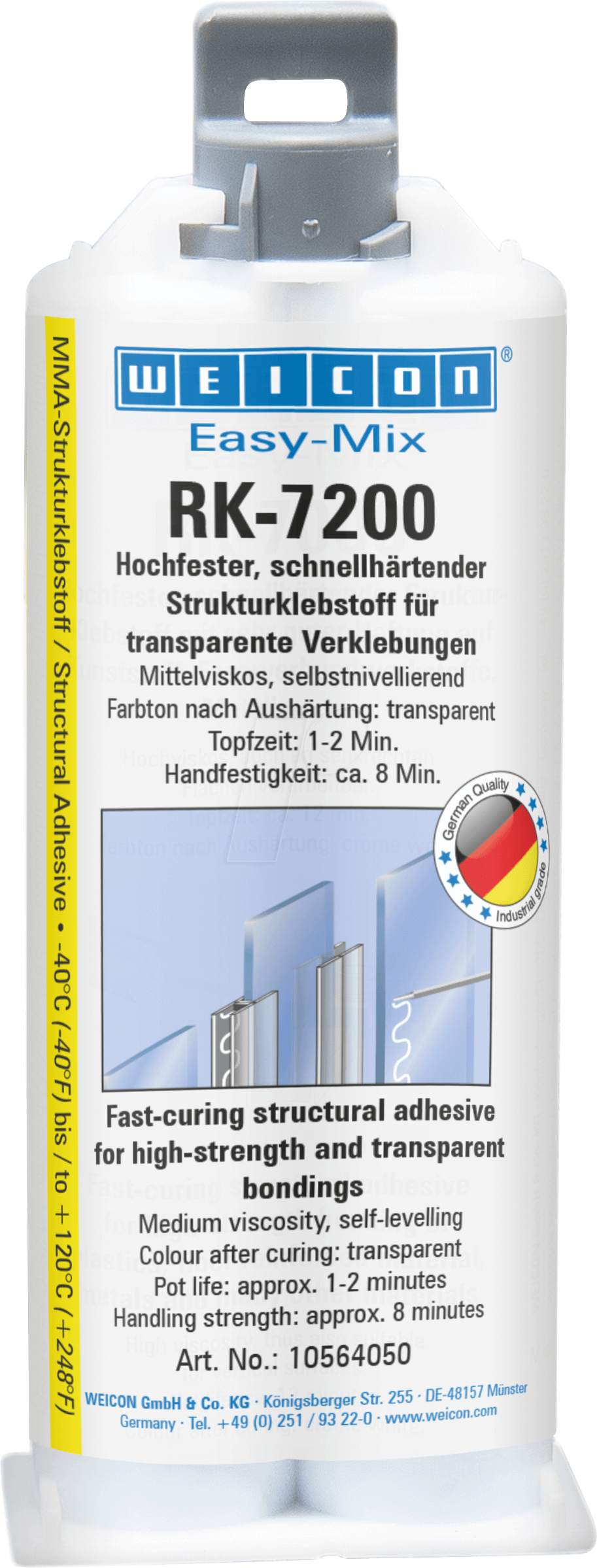 Thumbnail - WEICON 10564050 - Strukturkleber, Easy-Mix RK-7200 Acrylat, transparent, 50 g