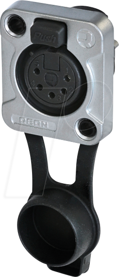 REAN RRX5F-Z0001 - XLR Einbaubuchse 5-polig, IP65, verchromtes Gehäuse