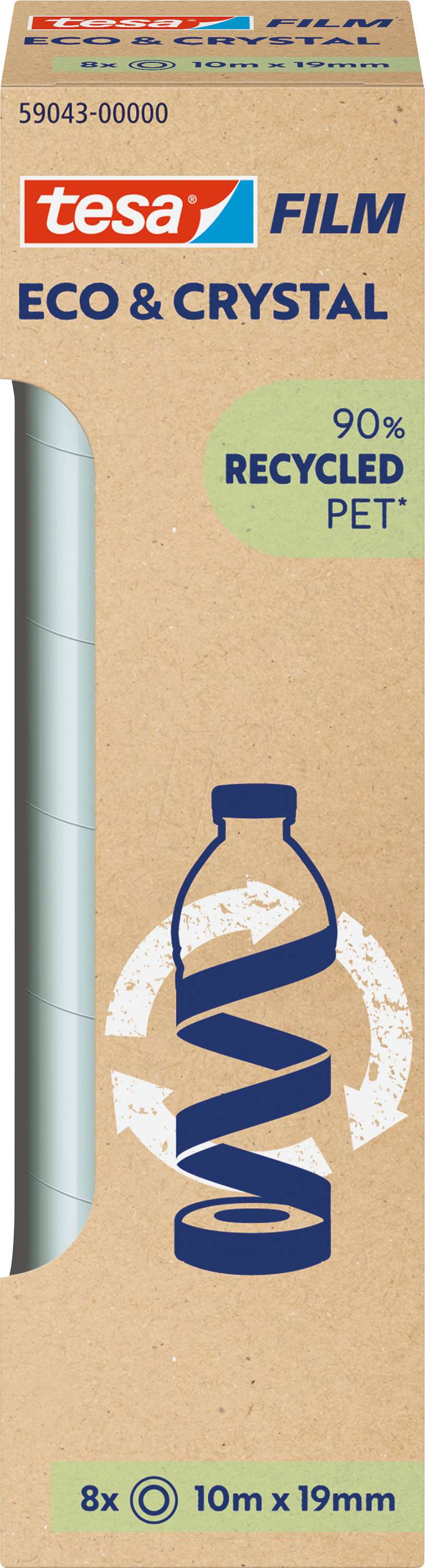 TESA 59043 - tesafilm® Eco & Crystal, 10 m x 19 mm, 8 Rollen