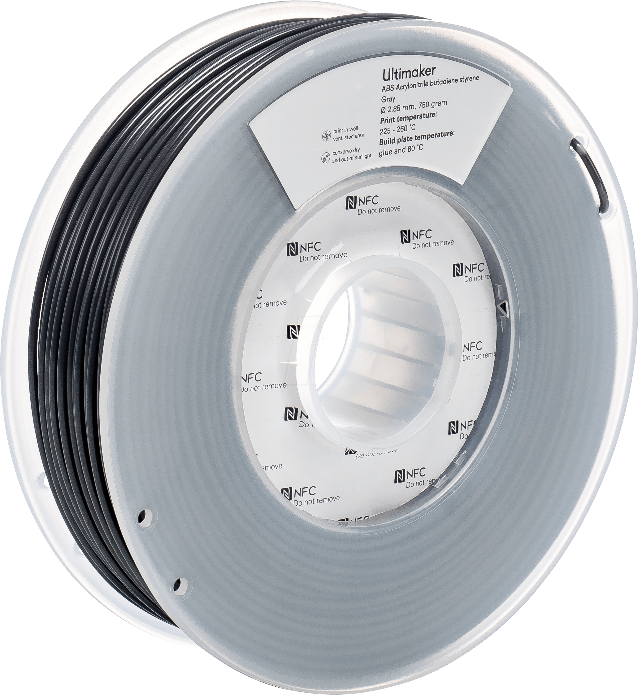 ULTIMAKER 74777 - Filament, ABS, M2560 grau, 750 g