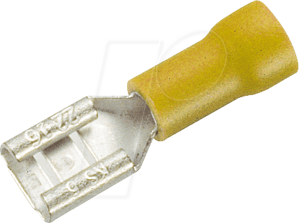 FSH-G-6,35 - Flachsteckerhülse, Breite: 6,35mm, gelb
