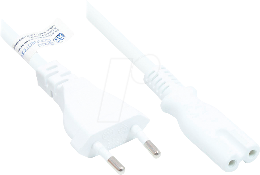 GC P0370-W018 - Euro-Stecker Typ C auf C7 , weiß, 0,75 mm², 1,8 m